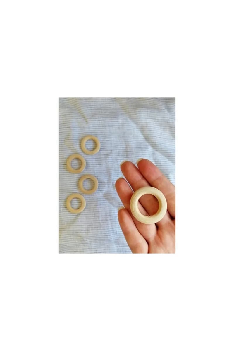 Mini Ahşap Halka 100 Adet ( 3cm) (emzik Askısı) — görsel 1