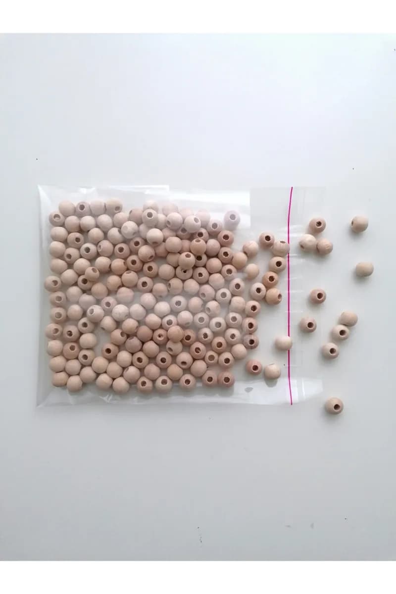 12 Mm Ham Ahşap Boncuk (200 Gram)