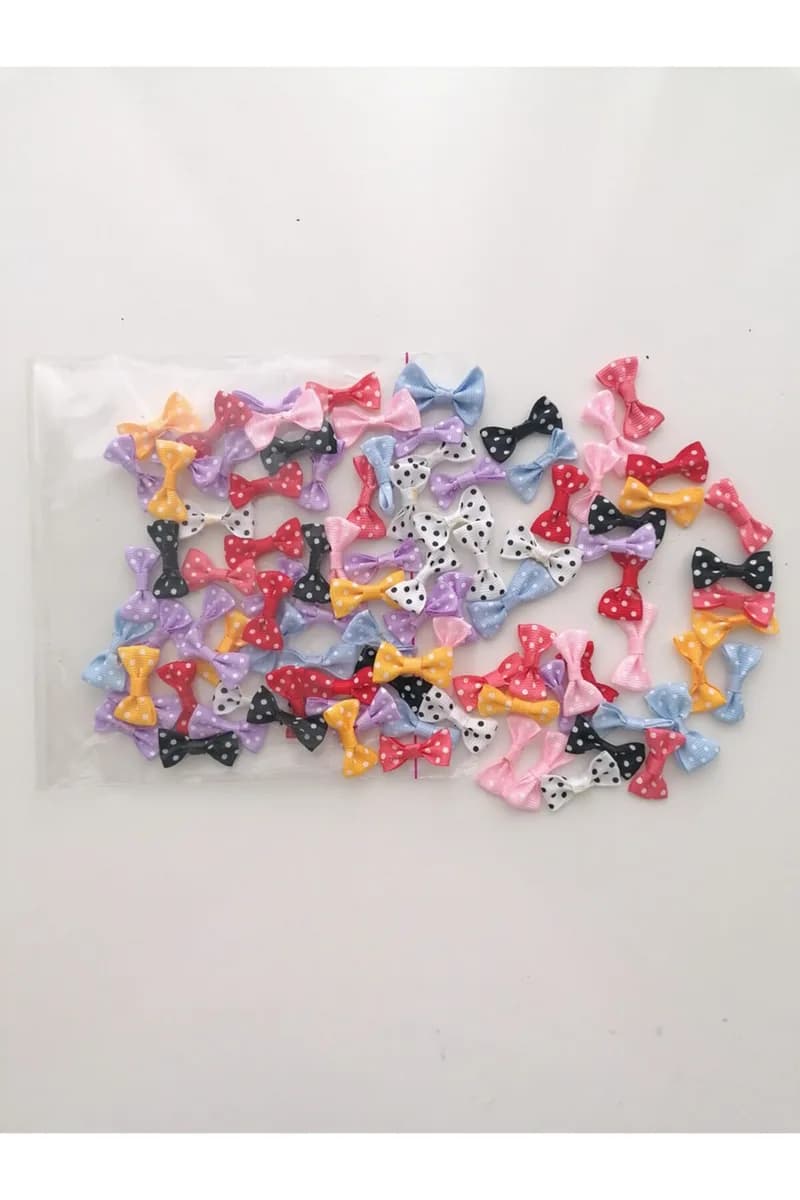 Mini Puanlı Karışık Renk Fiyonk - 25 Adet (3 CM)