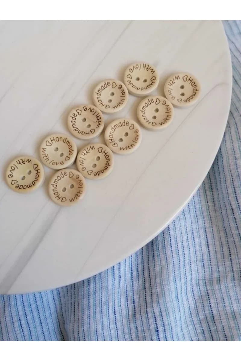 Ahşap Hand Made Düğme (50 Adet) — görsel 2