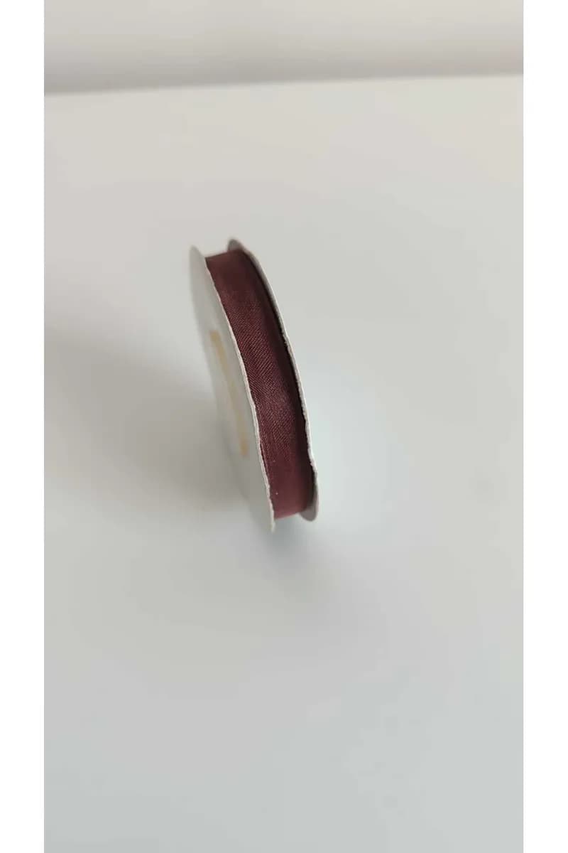 Organze Kurdale - Tül Kurdale (ORGANZE KURDELE) 1 Cm 22 Metre - Kahverengi — görsel 2