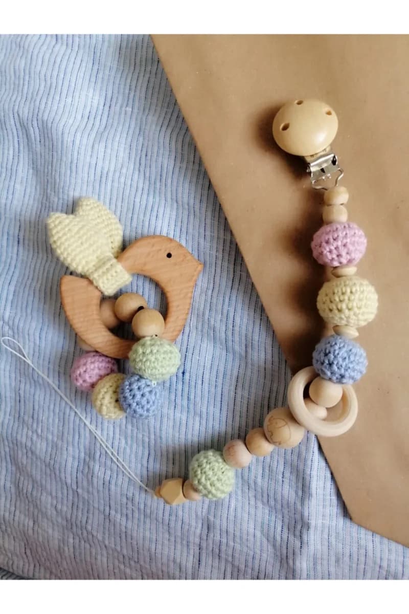 Mini Ahşap Halka 50 Adet 3cm emzik Askısı — görsel 5
